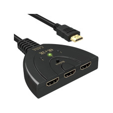 HDMI Switch, GANA 4K HDMI Splitter 3 in 1 Out, 3-Port Switcher Selector with Pigtail HDMI Cable,Supports Full HD 4K 30Hz 1080P 3D Player, Compatible with PS4/3, Xbox, Fire Stick, Roku, PC,TV